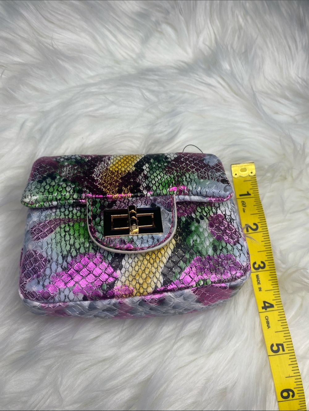 Multi Color Snake-Print Mini Shoulder Bag - Picture 4 of 4